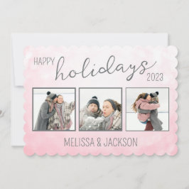 Festiva Tarjeta personalizada de Felices Fiestas con Fotos