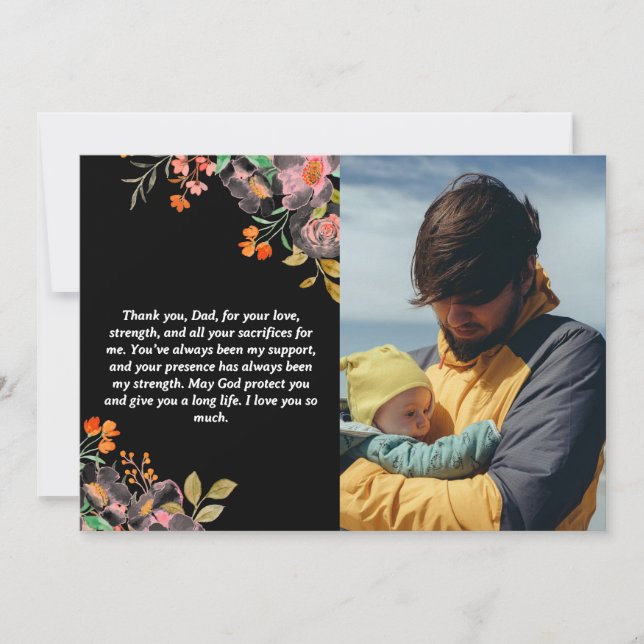 Festiva Tarjeta personalizada de Feliz Día del Padre con f (Anverso)