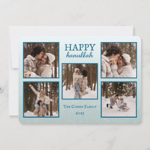 Festiva Tarjeta personalizada de Feliz Janucá con fotos