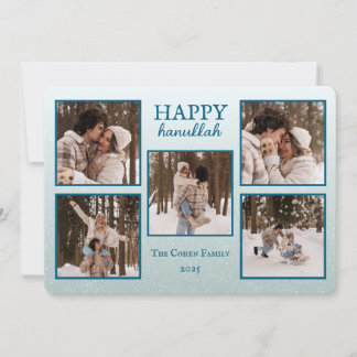 Festiva Tarjeta personalizada de Feliz Janucá con fotos