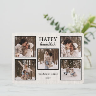 Festiva Tarjeta personalizada de Feliz Janucá con fotos