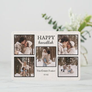 Festiva Tarjeta personalizada de Feliz Janucá con fotos