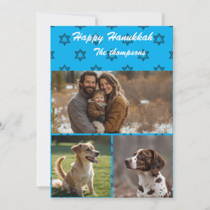 Festiva Tarjeta personalizada de Feliz Janucá para familia