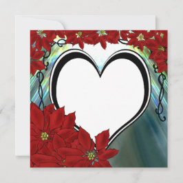 Festiva Tarjeta personalizada de fotos de PointsettiaHeart
