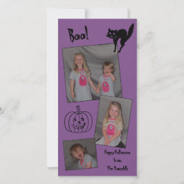 Festiva Tarjeta personalizada de Halloween (gato,