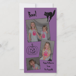 Festiva Tarjeta personalizada de Halloween (gato,