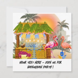 Festiva Tarjeta personalizada de Janucá - Tema de playa Ti