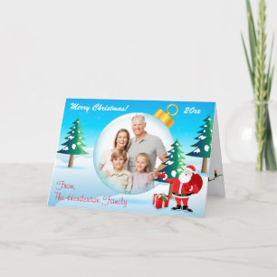 Festiva Tarjeta personalizada de la foto del ornamento del
