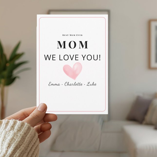 Festiva Tarjeta Personalizada de Moda Te Amamos Mamá (Subido por el creador)