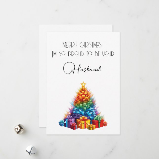 Festiva Tarjeta personalizada de Navidades arcoiris (Anverso/Reverso In Situ)