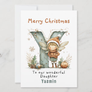 Festiva Tarjeta personalizada de Navidades de hadas a la h