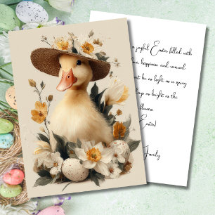 Festiva Tarjeta personalizada de Pascua con flores y un pa