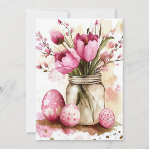 Festiva Tarjeta personalizada de Pascua con huevos de Pasc