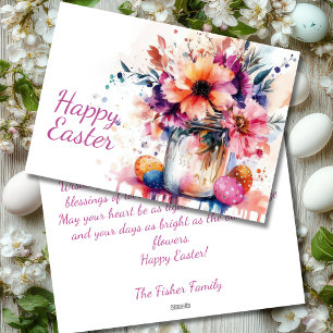 Festiva Tarjeta personalizada de Pascua con huevos de Pasc