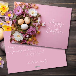 Festiva Tarjeta personalizada de Pascua con huevos de Pasc