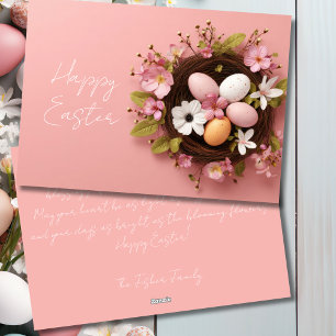 Festiva Tarjeta personalizada de Pascua con huevos de Pasc