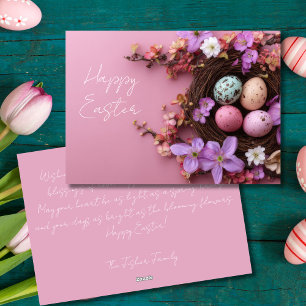 Festiva Tarjeta personalizada de Pascua con huevos de Pasc