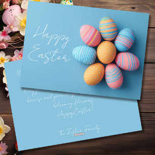 Festiva Tarjeta personalizada de Pascua con huevos de Pasc