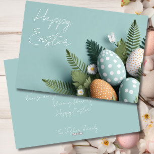Festiva Tarjeta personalizada de Pascua con huevos de Pasc