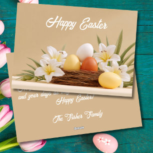 Festiva Tarjeta personalizada de Pascua con huevos de Pasc
