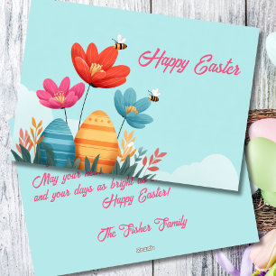 Festiva Tarjeta personalizada de Pascua con huevos de Pasc