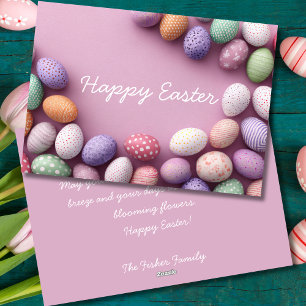 Festiva Tarjeta personalizada de Pascua con huevos de Pasc