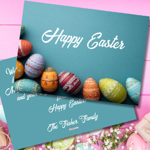 Festiva Tarjeta personalizada de Pascua con huevos de Pasc