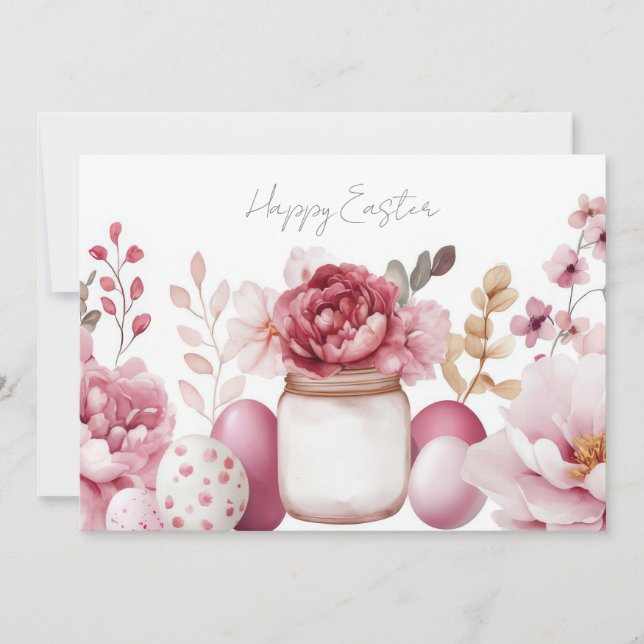Festiva Tarjeta personalizada de Pascua con huevos de Pasc (Anverso)