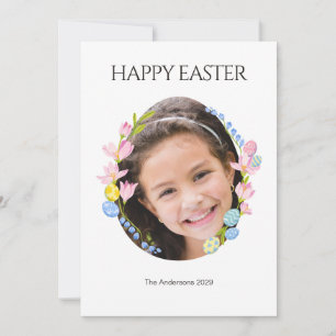 Festiva Tarjeta personalizada de pascua de fotos de huevos