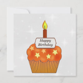 Festiva Tarjeta personalizada de pastel de Naranja de cump