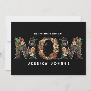 Festiva Tarjeta personalizada del día de la madre floral b