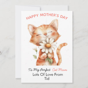 Festiva Tarjeta personalizada del Día de la Madre para gat