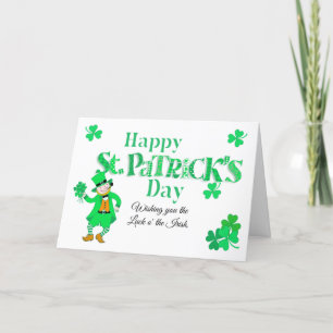 Festiva Tarjeta Personalizada del Duende de San Patricio c