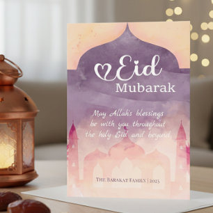 Festiva Tarjeta Personalizada Eid Mubarak con Diseño de Me