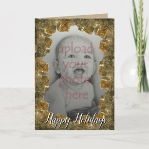 Festiva Tarjeta personalizada Felices Fiestas Tarjeta no c
