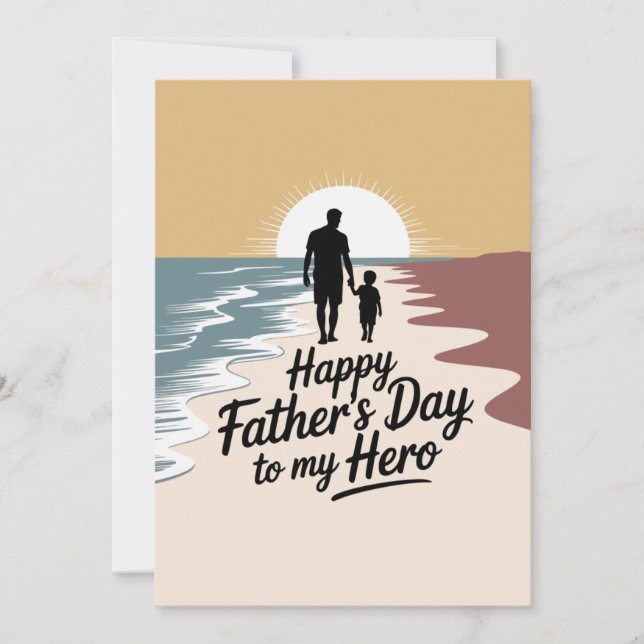 Festiva Tarjeta personalizada "Feliz Día del Padre a mi hé (Anverso)