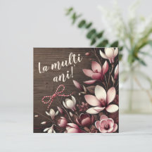 Tarjeta personalizada "La Mulți Ani" Crocus rústic