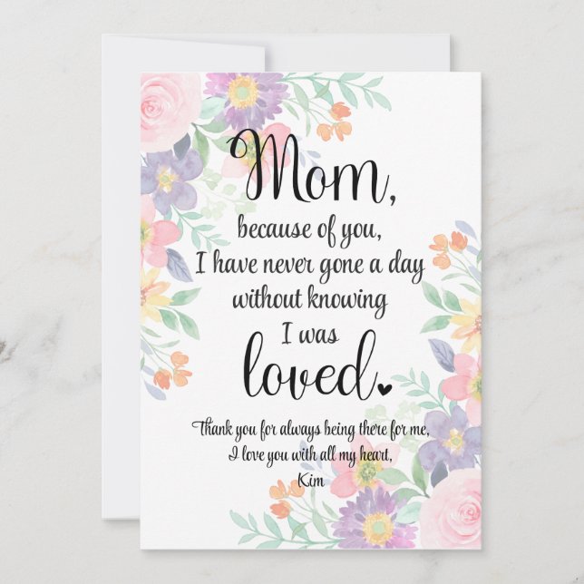 Festiva Tarjeta Personalizada para Mamá Tarjeta del Día de (Anverso)