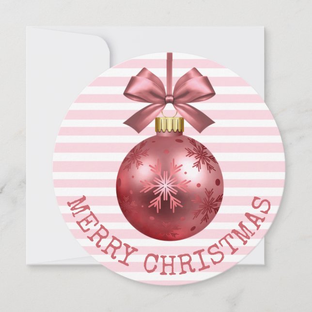 Festiva Tarjeta personalizada Pink Merry Christmas (Anverso)