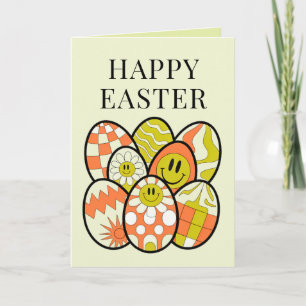 Festiva Tarjeta Personalizada Retro Groovy Feliz Pascua