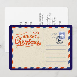 Festiva Tarjeta Personalizada Vintage Retro Polo Norte Nav