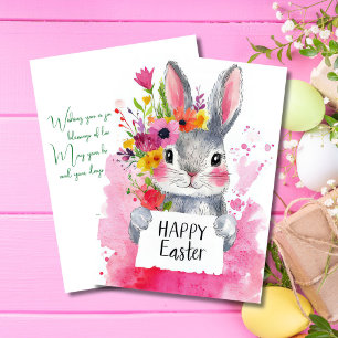 Festiva Tarjeta personalizado de Pascua con conejo de Pasc
