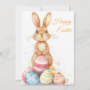 Festiva Tarjeta personalizado de Pascua con conejo de Pasc