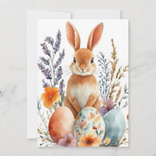 Festiva Tarjeta personalizado de Pascua con conejo de Pasc