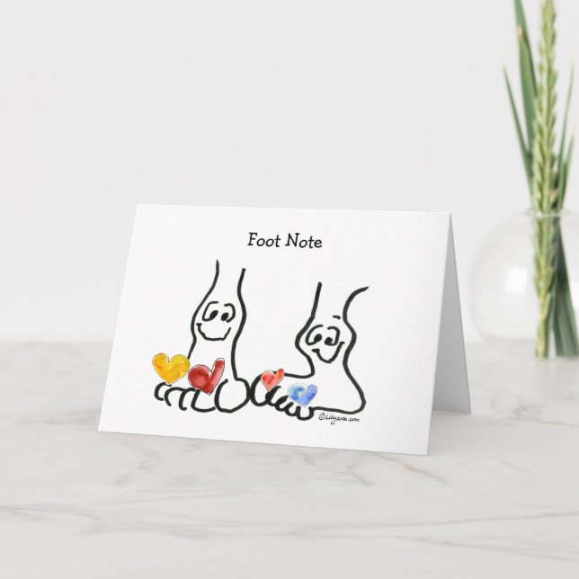 Festiva Tarjeta Personalizado de Valentine Foot Note (Anverso)