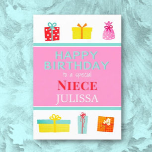 Festiva Tarjeta Personalizado Feliz cumpleaños a la sobrin