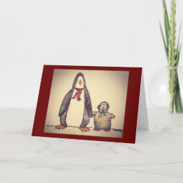 Festiva Tarjeta pingüino