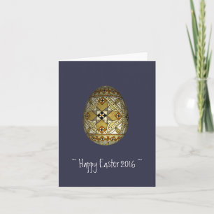 Festiva Tarjeta pintada ruso feliz del huevo de Pascua
