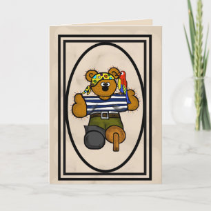 Festiva Tarjeta pirata Teddy Bear