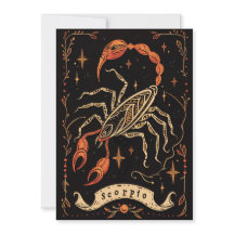 Tarjeta plana - Arte zodiaco Celestial Escorpio